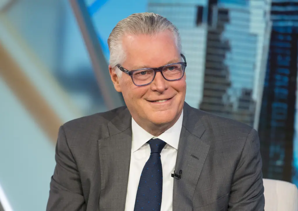 Delta Air Lines CEO Ed Bastian speaks during a television interview