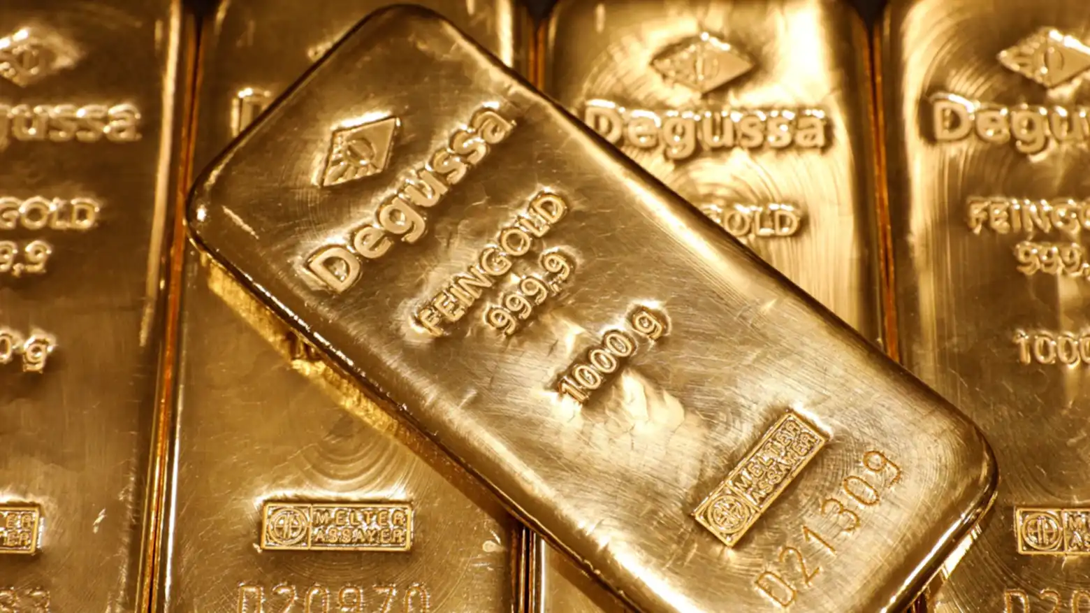 Stacked gold bullion bars